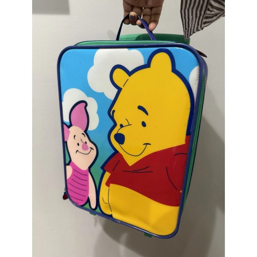 Vintage Disney Store Winnie the Pooh & Piglet Rolling Suitcase Luggage Carry On
